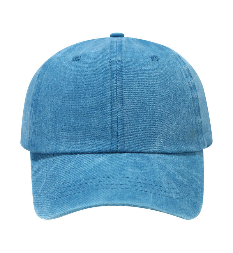 Washed Sky Blue Denim Cap - Retro Y2K Aesthetic Hat - Byluuna Headwear