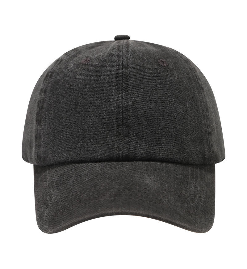 Vintage Washed Black Baseball Cap - Blank Y2K Grunge Dad Hat - Byluuna Headwear